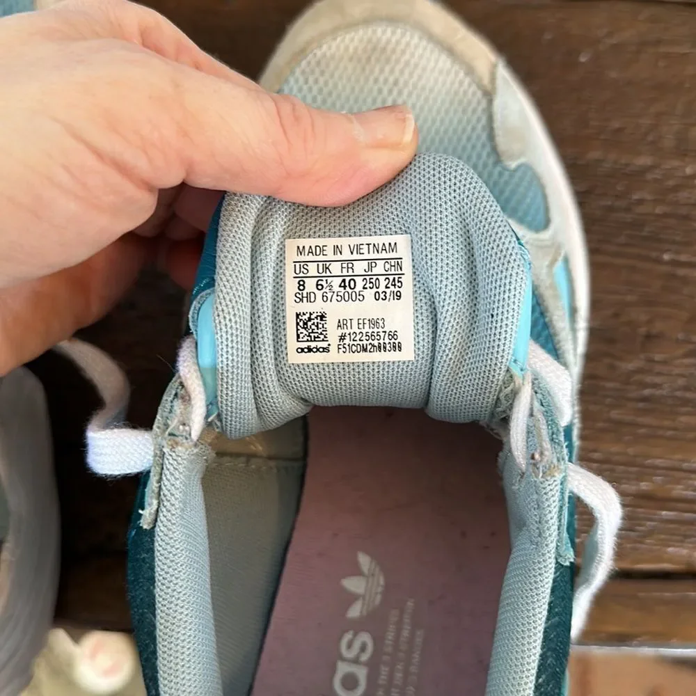 Adidas Women's Blue Falcon Chunky 90s Inspired Suede Sneakers Size 8 - Picture 3 of 13